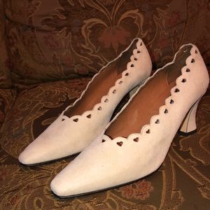 Pura Lopez Bone Suede Pumps